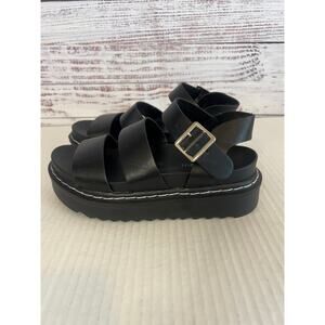 Madden Girl Daze Lug-Sole Sandals Platform chunky lug sole Black Size 6 1/2